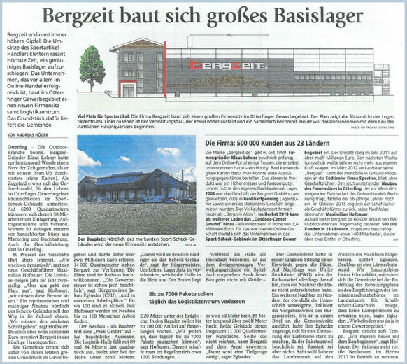 Bergzeit - Logistikzentrum in Otterfing